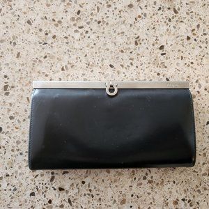 Salvatore Ferragamo Vintage Black Leather Clutch